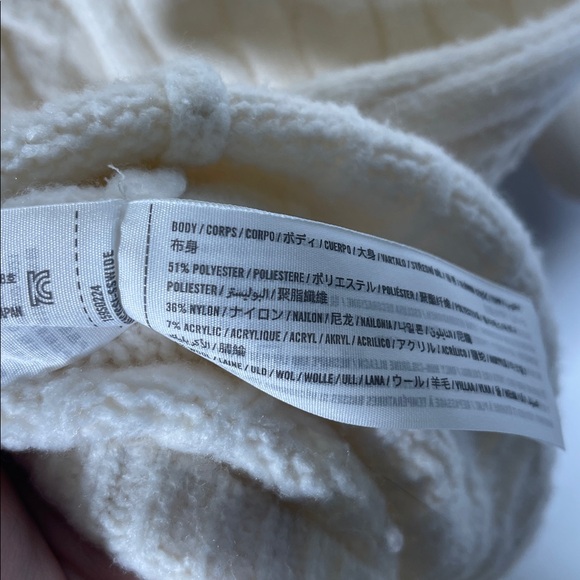 ABERCROMBIE AND FITCH WOMENS CREAM CABLE KNIT SWEATER MINI DRESS XS - Picture 4 of 5